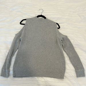 H&M - Gray Shoulders Cut Off Sweater